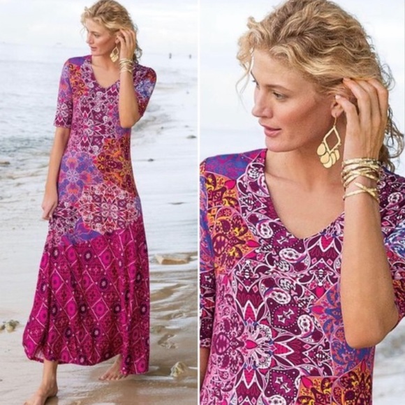 Soft Surroundings Dresses & Skirts - SOFT SURROUNDINGS Mixed Media Maxi Dress